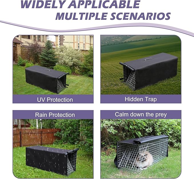 Deblue Trap Cage Cover, Live Animal Trap Cage Cover, Stray Cat Trap Cover Fits for 1-Door Humane Trap 32 x 10 x 12 Inches - (Only Cover)