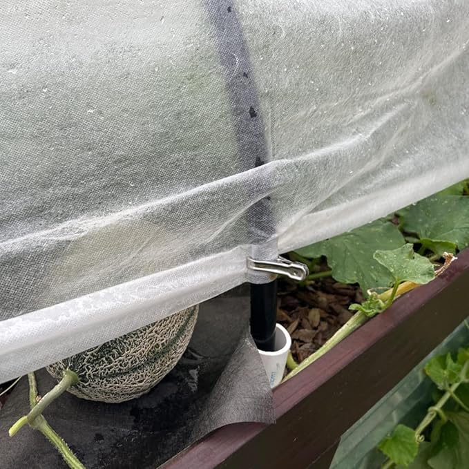 HAKZEON 160 PCS Garden Clips, Stainless Steel Greenhouse Clamps, Greenhouse Clips for Netting, Heavy Duty Row Cover Clips for Cloth and Fixing Plant Cover Film, 2 Inch