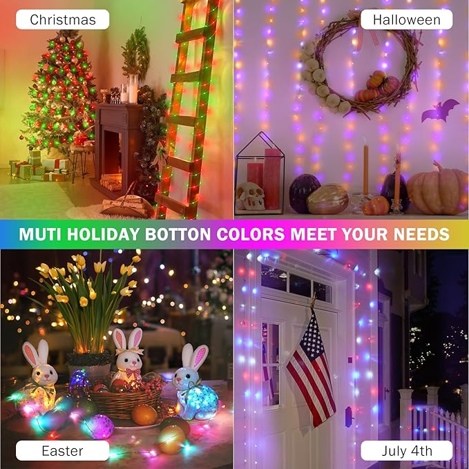 OMIKA 80ft Fairy Lights Plug in with Remote, 24 Colors 196 Modes Color Changing String Lights Dimmable, 240 LED Twinkle Lights with Timer for Outdoor Party Bedroom Indoor Christmas Halloween Decor