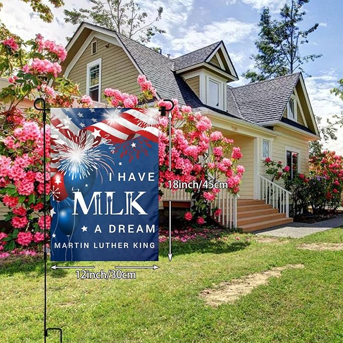 Mlk I Have A Dream Martin Luther King Garden Flag Welcome Party Outdoor Outside Decorations Picks Home House Garden Yard Decor 12x18 Inch