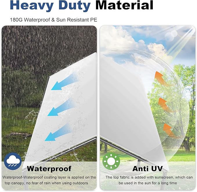 Grezone 10 x 20ft Heavy Duty Carport,Portable Car Tent Garage,All Season UV Resistant Car Canopy for Auto,Truck,Boat,Car (White)