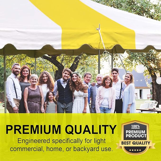 Party Tents Direct 20'x 30' Weekender Canopy Pole Tent with Sidewalls - Easy Up Canopy Tent with 120 Person Capacity - Outdoor Canopies for Parties, Weddings, and Events (Yellow/White)