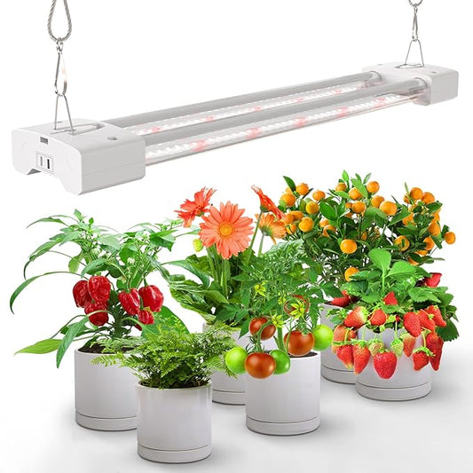 LED Grow Lights 16W Full Spectrum Integrated Growing Lamp Lighting Fixtures with High PPFD for Greenhouse Hydroponic Indoor Plant Seedling Veg and Flower