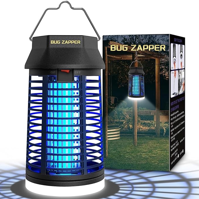 Electric Bug Zapper, Outdoor & Indoor Mosquito Killer with LED Light, Waterproof Fly Trap & Insect Catcher, Plug-in Insect Repellent for Outside, Patio, Garage, Home, and Garden