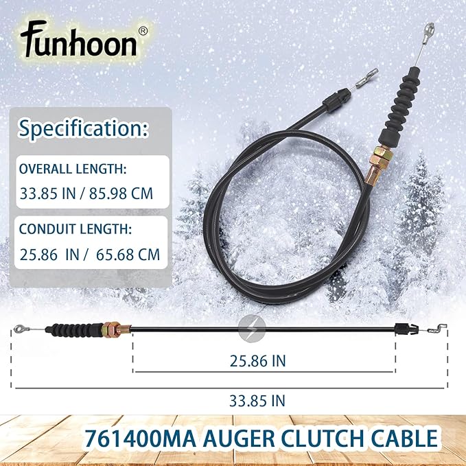 761400MA Auger Clutch Cable for Murray 627104X8 629104x35B Craftsman Briggs & Stratton Snow Blowers Replaces 340373 761400 761153