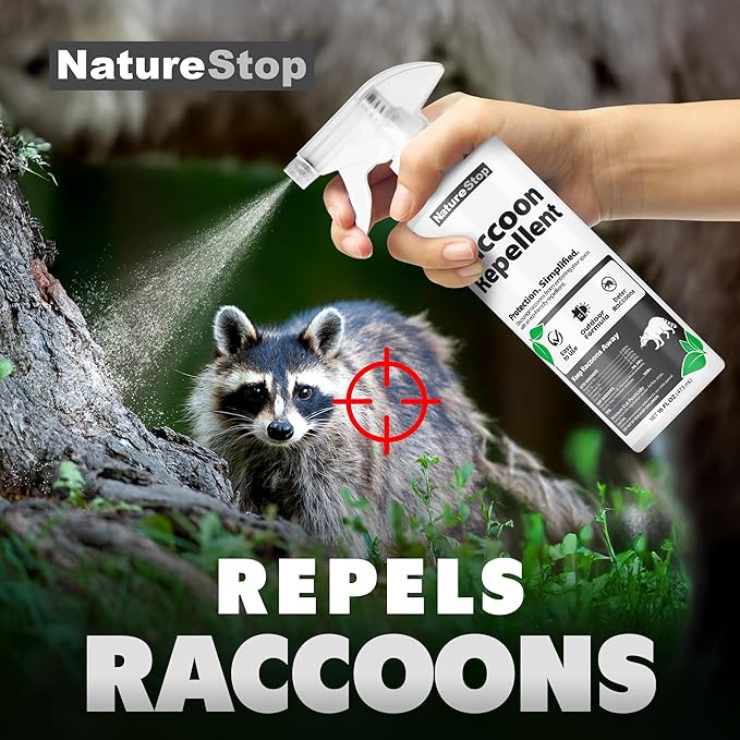Raccoon Repellent Spray, Long-Lasting Repellent for Outdoor Use, 16 oz (475mL)