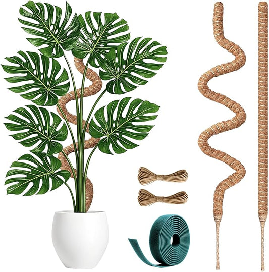 2 Pack 63 Inch Moss Pole for Plants, Tall Moss Poles for Climbing Plant-Monstera, Handmade Coco Coir Pole, Monstera Plant Support for Plant Grow