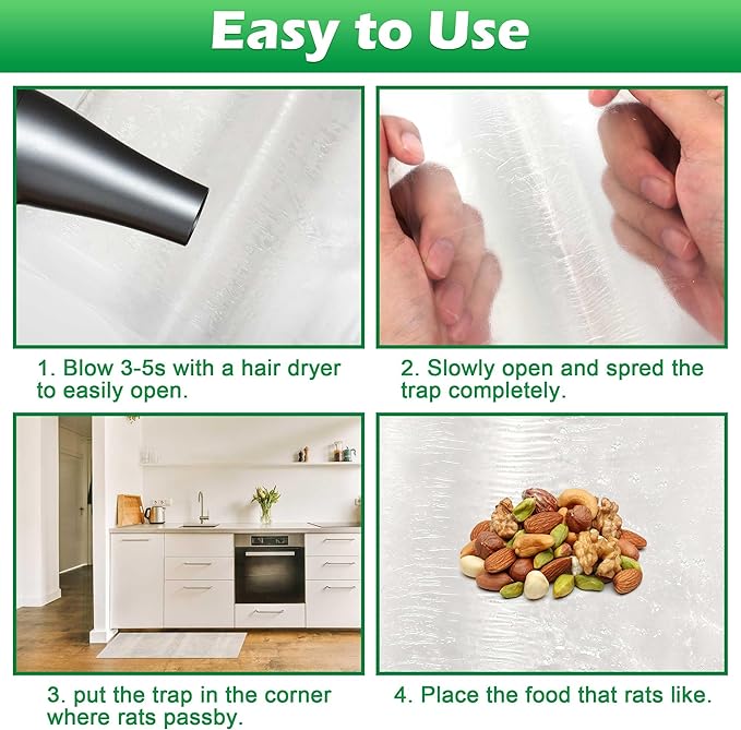 12 Pack Large Super Sticky Glue Traps for Mice and Rats, Rat Mouse Sticky Traps Glue Board for Garage Garden Basement Kitchen Home Outdoor Indoor Restaurant Office (26" x 11")