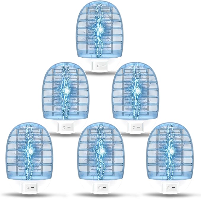 Indoor Bug Zappers, Fly Traps for Indoors, Insect Traps for Home Mosquito Killer for Kids & Pets, Home, Kitchen, Bedroom, Baby Room, Office (6 Packs)