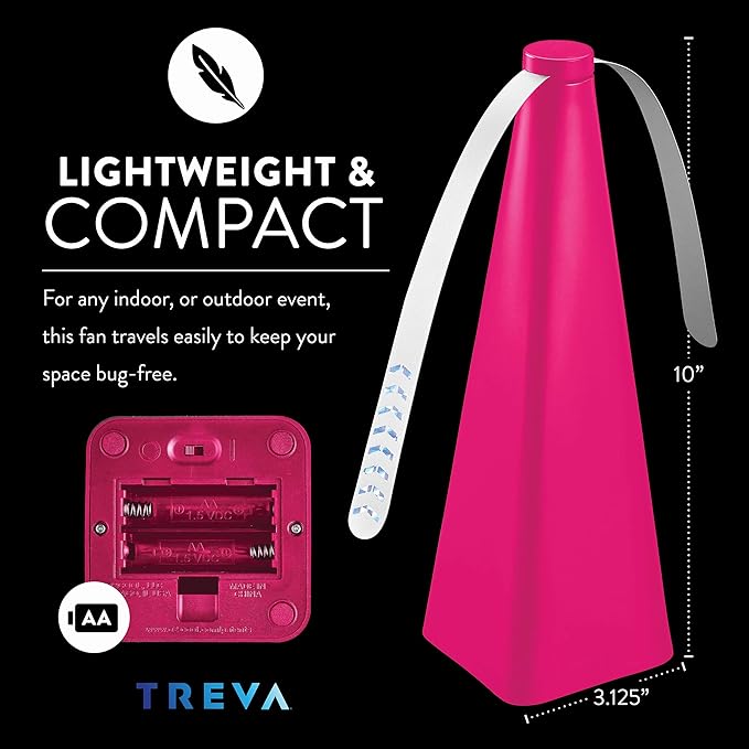 Treva Bug Fan Fly Deterrent with Holographic Blades to Clear Bugs, Mosquitoes, and Flies, Battery Powered Fly Fan