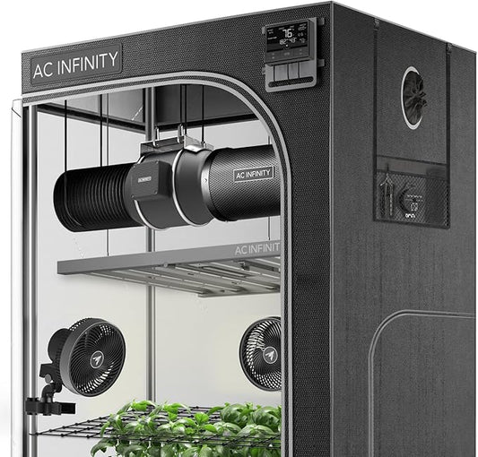 AC Infinity AI Grow System PRO 4x4, 4-Plant Kit w/WiFi App, Includes Dynamic Self Learning AI Controller, LM301H EVO LED Lighting, 2000D Mylar Tent w/Lab-Tested Reflectivity, Largest Zippered Window