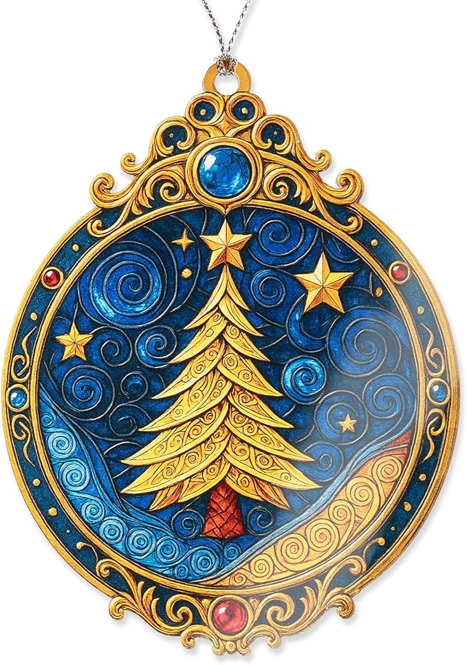 Christmas ornament 2025 - Vintage Christmas ornament - Acrylic xmas ornament - Art ornament - Christmas ornament 2025 - Suncatcher Effect window hanging - car hanging accessories