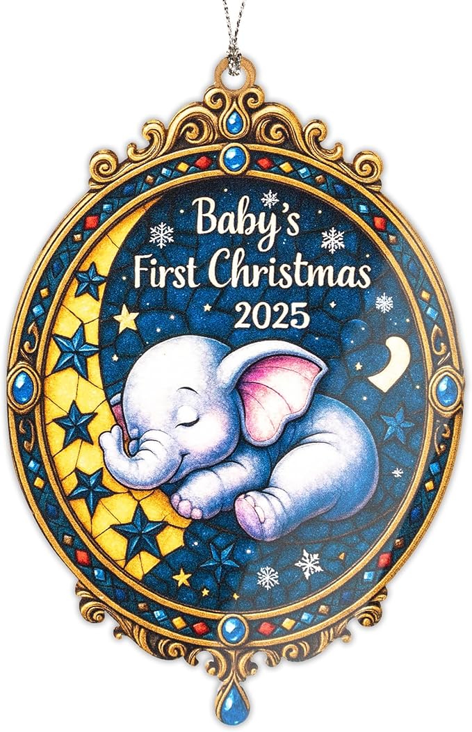 Baby’s First Christmas 2024 Ornament – baby ornament – baby gifts – nursery decor – christmas ornament – Suncatcher effect window hanging – Car Hanging