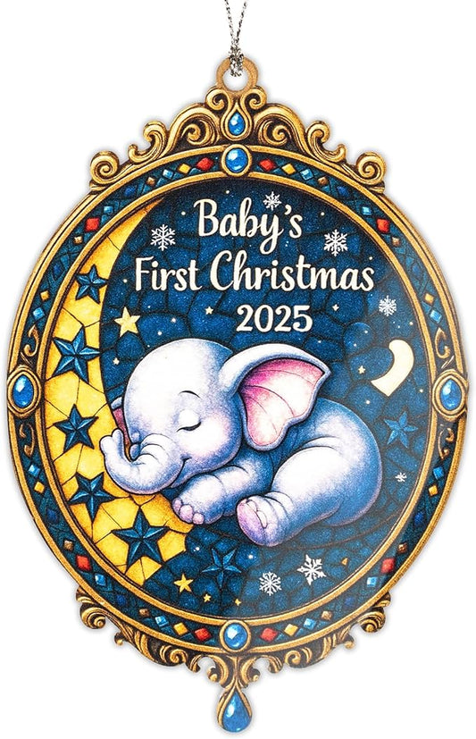 Baby’s First Christmas 2024 Ornament – baby ornament – baby gifts – nursery decor – christmas ornament – Suncatcher effect window hanging – Car Hanging
