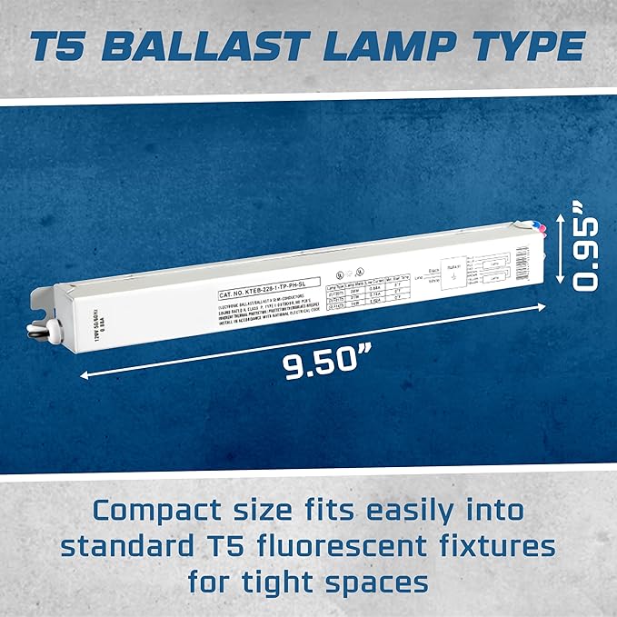OHLECTRIC Replacement for Keystone KTEB-228-1-TP-PH-SL/B Electronic 2 Lamps T5 Ballast | 120V with Normal Power Factor | Preheat Start | RoHS Compliant | 9 Inch Case for Versatile Applications