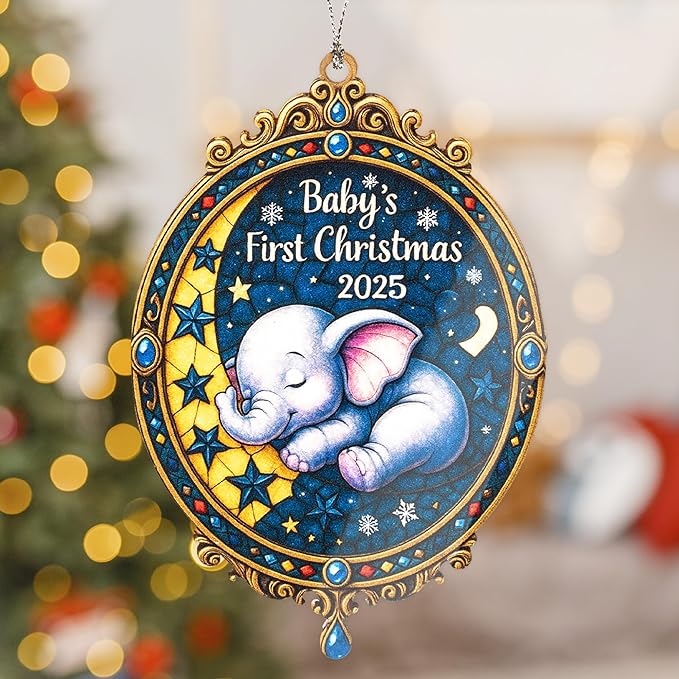 Baby’s First Christmas 2024 Ornament – baby ornament – baby gifts – nursery decor – christmas ornament – Suncatcher effect window hanging – Car Hanging