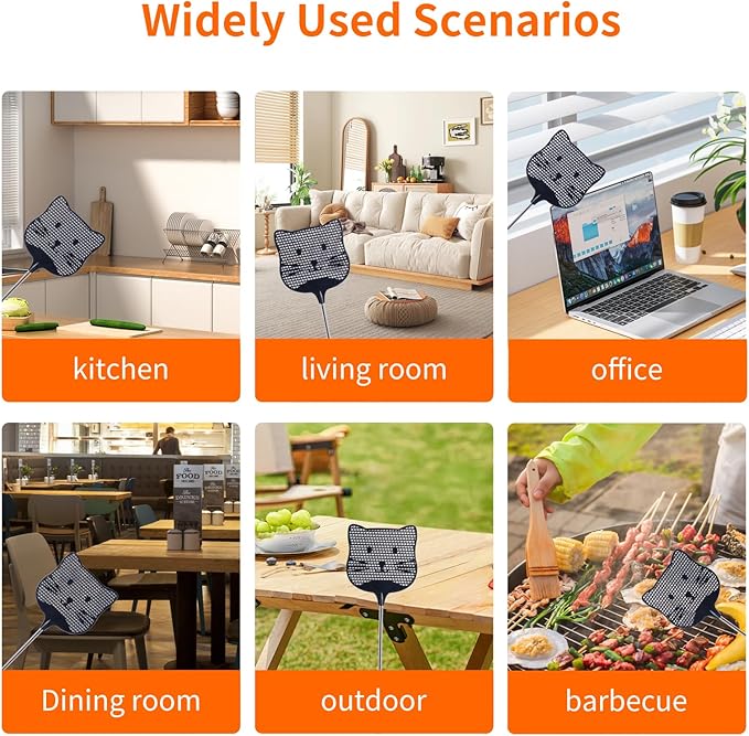 3 Pack Extendable Fly Swatter, 25 inch Long Handle Flyswatters, Plastic Heavy Duty Fly Swatters Manual for Indoors Patio Garden and Outdoors Black