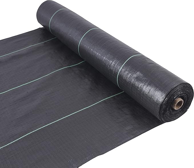 4ft x 180ft Garden Weed Barrier Landscape Fabric,Weed Block Fabric Heavy Duty 3.2OZ,Woven Mulch for Landscaping Ground Cover Weed Control Fabric, Black Garden Bed Liner