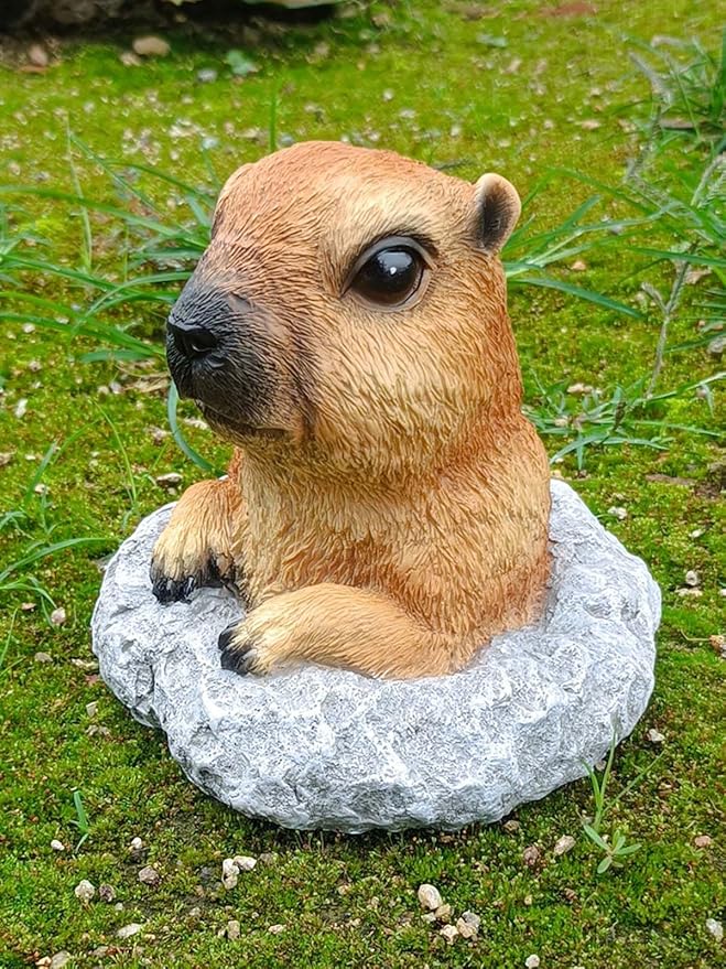 Garden Decoration Cute Groundhog Gift Yard Home Decor Animal Statue Outdoor Décor for Lawn Patio Balcony & Courtyard