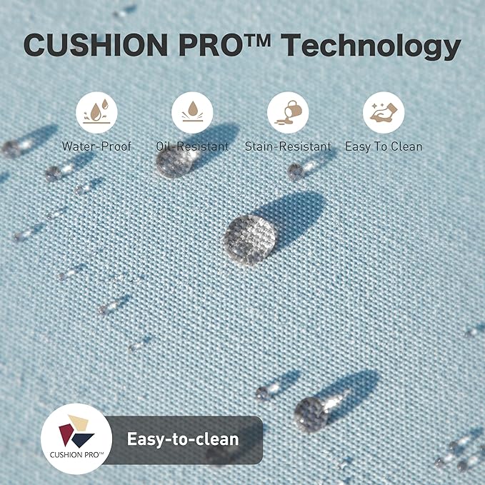 4 Piece Black Metal Outdoor Patio Furniture Sets with Firepit Table, Patio Conversation Sets 1 3-Seater Sofa, 2 Swivel Sofa with 5.75" Thick Cushion Backyard Furniture for Deck, Blue