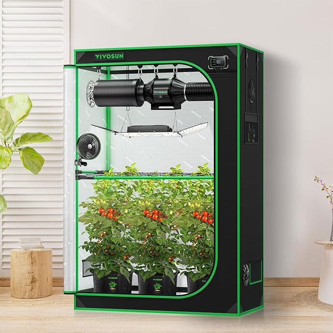 VIVOSUN GIY Plus Smart Grow Tent Kit, 4x2ft 2-Plant System, WiFi-Integrated Automatic Grow System with 2000D Mylar Grow Tent, Full-Spectrum Programmable Grow Light, Enhanced Ventilation & Circulation