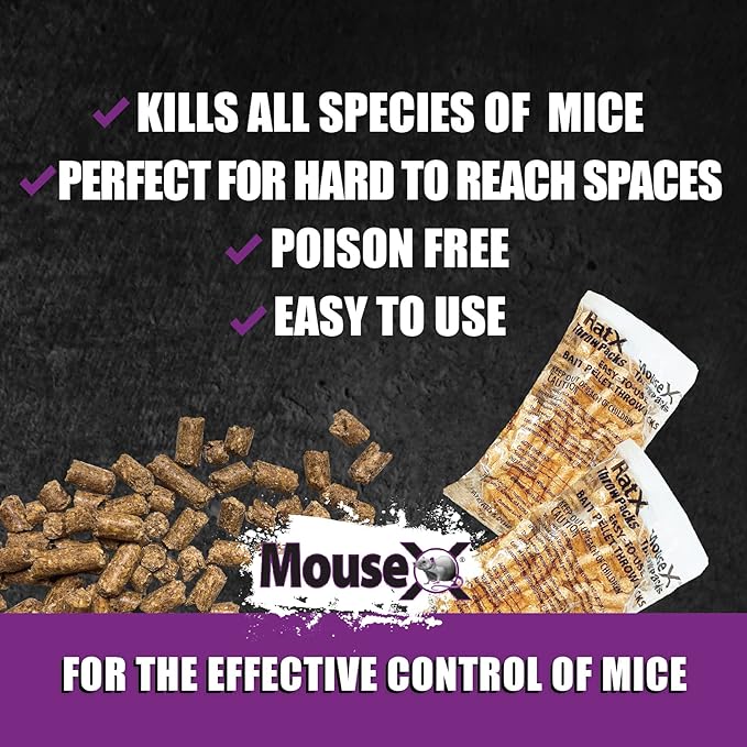 MouseX Throw Packs- for All Species of Rats Mice Safe Around Pets