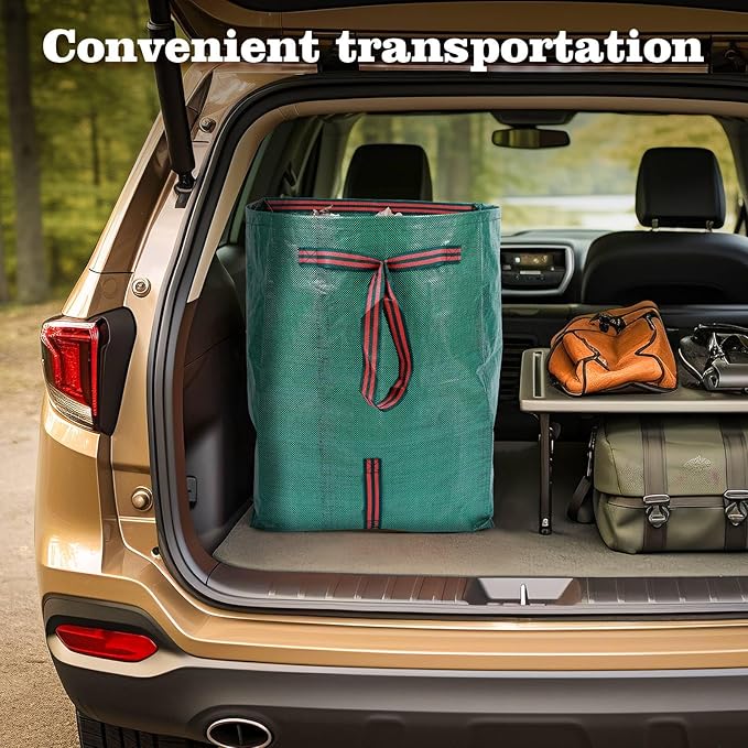 72 Gallon Leaf Collector,3-Pack Yard Waste Bags,Large Dustpan-Type Lawn and Leaf Bags, Leaf Bags for Yard Debris,Grass Clippings,Collapsible Trash Can for Parties,Laundry,Camping