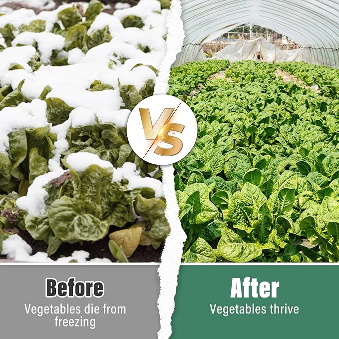 Legigo 8 X 26 Ft Clear Plastic Plant Covers Freeze Protection- 6 Mil Winter Greenhouse Plastic Sheeting for Frost Water Sun Wind Resistant, Plant Vegetable Blanket Covers for Cold Weather Garden Farm