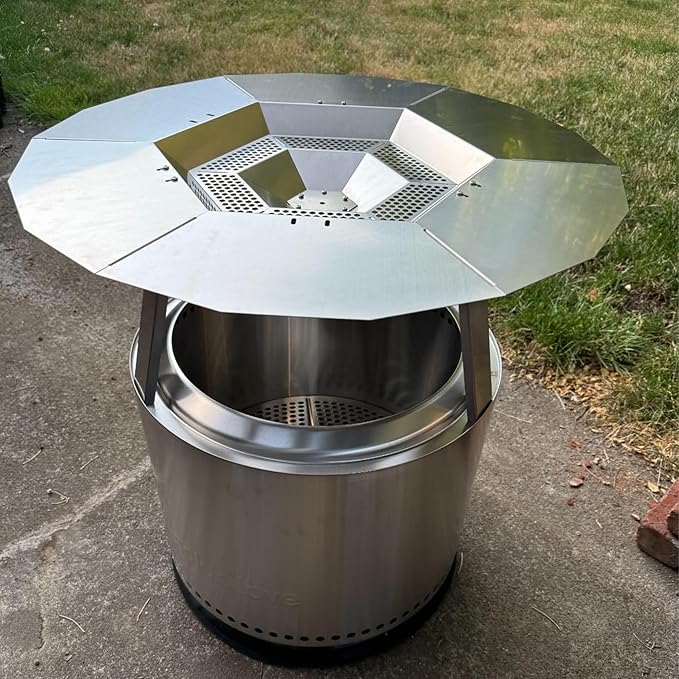 KEESHA Heat Deflector for Solo Stove Yukon 27" Heat Plate for Fire Pits Heat Deflector for Solo Stove Yukon Accessory with 3 Detachable Legs, 304 Stainless Steel