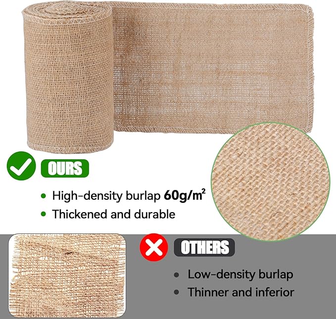 ANPHSIN 4 Rolls Natural Burlap Tree Wraps - 4.7in x 16.4ft Burlap Tree Protector Wraps, Burlap Rolls Trunk Guard for Gardening Tree, Antifreeze Plant Bandage to Keep Warm