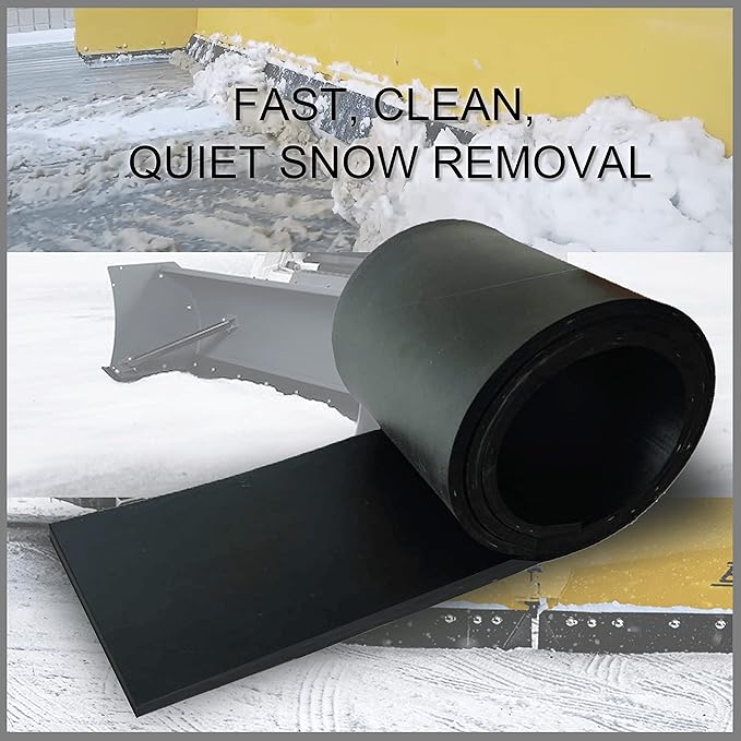 Rubber Snow Plow Cutting Edge – Heavy Duty 84" x 6" x 1" Snowplow Deflector Smooth & Surface-Safe Snow Clearing - Fit for ATV, Tractors, Skid Steers & UTVs Snow Pusher Cutting Edge