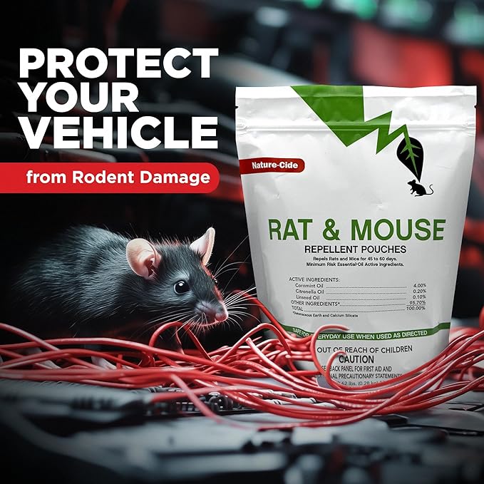 Nature-Cide Rat & Mouse Pouches - Plant-Based Formula for Indoor & Enclosed Spaces - Fresh Mint Aroma, 45-60 Day Use - 25 sq ft Coverage per Pouch (Pack of 48)