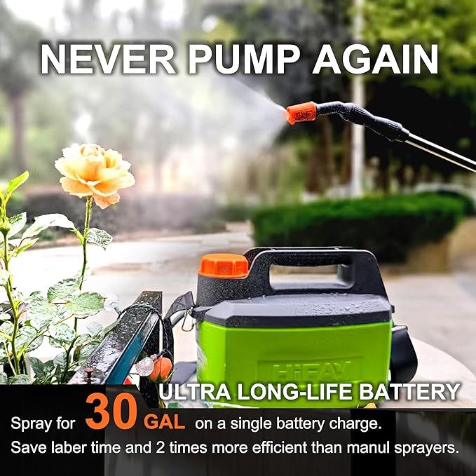 ES4-PRO Electric Sprayer 1 Gallon Built-in 4000mAh,Rechargeable Battery Powered Sprayer with Telescopic Wand,Plant Mister,Kitchen Cleaning,Indoor Watering Can for Plants (Green)