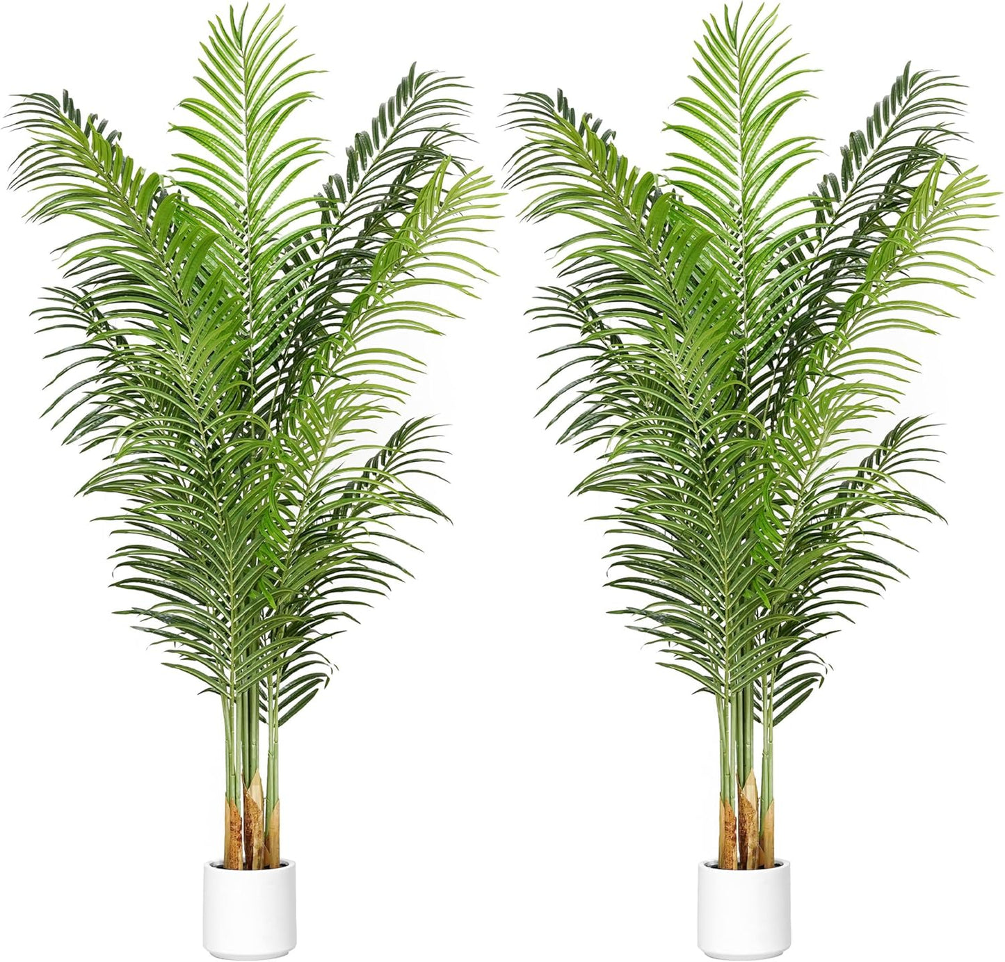 Artificial Palm Tree for Home Decor Indoor 6Ft Large Tall Fake Plants Faux Tropical Areca Palm Silk Floor Plant in Pot Living Room Office Garden Decoration Housewarming Gift (2, 6 Feet)