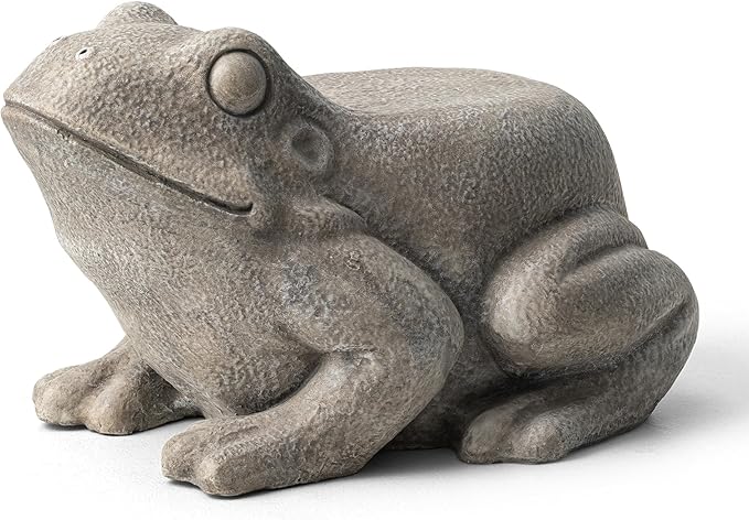 Glitzhome MGO Frog Garden Statue or Planter Stand Indoor and Outdoor Decoration, 15.25" L