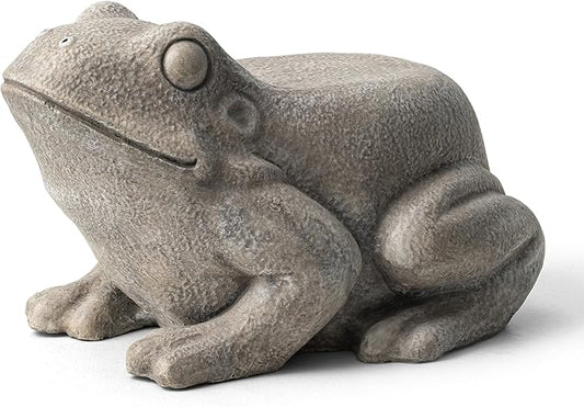 Glitzhome MGO Frog Garden Statue or Planter Stand Indoor and Outdoor Decoration, 15.25" L