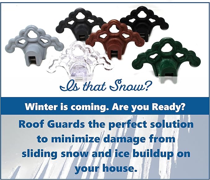 JSP Manufacturing Plastic Roof Ice Guard Snow Guard Snow Stops for Standing Seam Metal Roofing - Multi-Color/Multi-Pack Listing (5, Green)