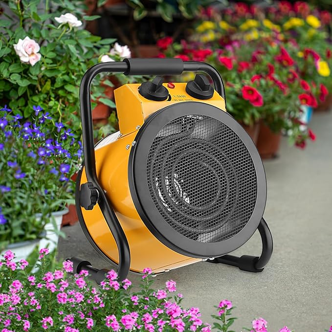 Greenhouse Heater with Digital Thermostat, Grow Tent Heaters, Overheat Protection, Fast Heating for Green House, Flower Room, YE