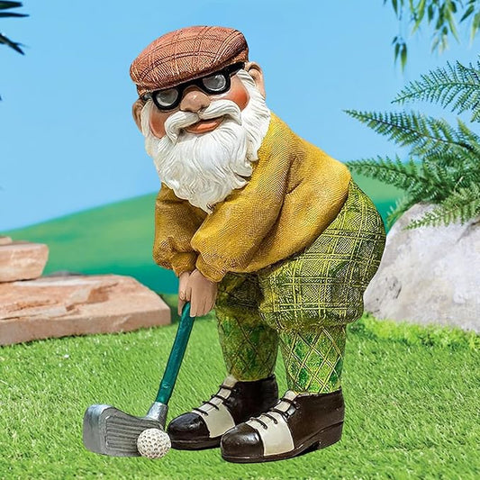 Golf Gnomes Statues Outdoor Decorative for Garden, Yard Ornament Golf Decor for Patio Porch Lawn Bookshelf Home, 7.8" H × 5.1" L × 4.1" W