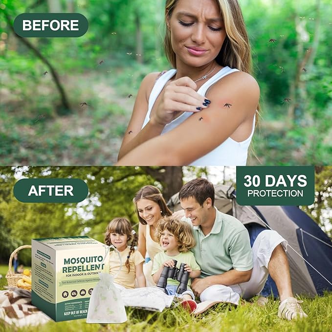 Mosquito Repellent for Patio, 12 Pcs Mosquito Repellent Pouches, Mosquito Deterrent Indoor Outdoor, Mosquito Control, Keep Mosquitoes Away from Home Patio Camping,