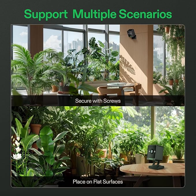 VIVOSUN GrowCam C4, 2K QHD WiFi Smart Camera for Grow Tent & VGrow Smart Grow Box, Timelapse, Night Vision, SD Card Storage, 2-Way Audio, App Control