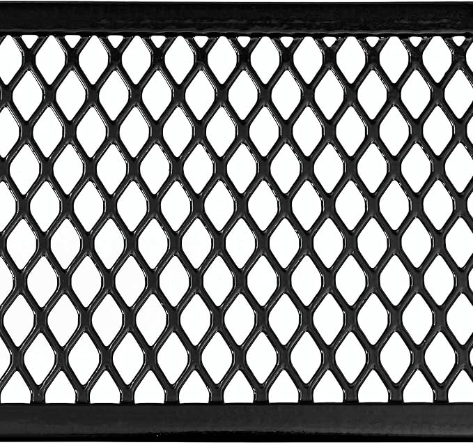 Global Industrial 6’L Rectangular Picnic Table, Expanded Metal, Black Thermoplastic Coating, Attached Benches, 1-1/2” Umbrella Pole Hole, Outdoor-Rated, 1000 lb Capacity, 72” x 30” Tabletop