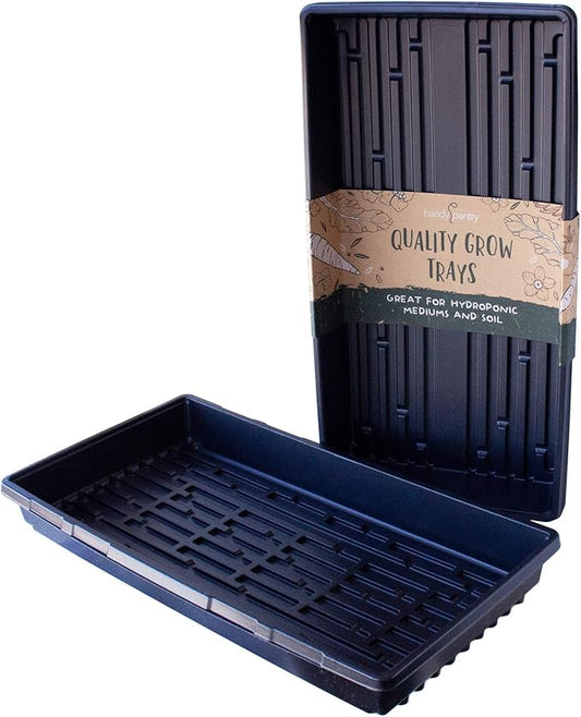 5-Pack 1020 Garden Growing Trays without Drain Holes - 10" x 20" Plastic Plant Trays No Holes - Wheatgrass Sprouting Tray, Microgreens Seed Tray, Hydroponic Trays, Nursery Flats, & Greenhouse Supplies