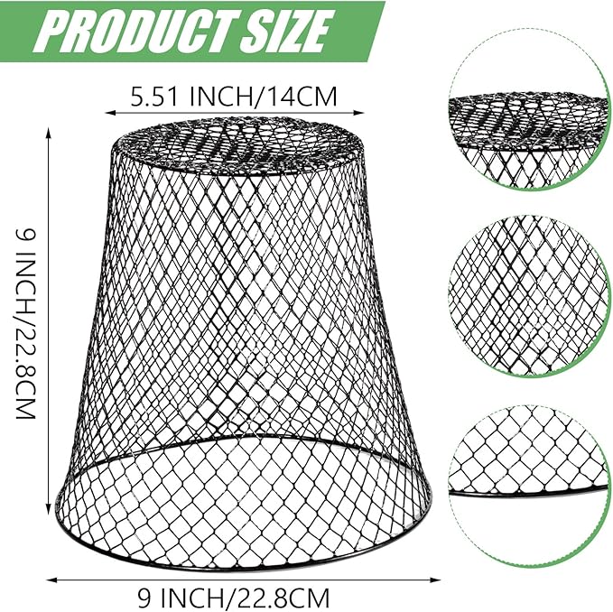 20 Pcs 9×9inch Chicken Wire Plant Covers Wire Garden Cloches Chicken Wire Cloche Plant Protector Metal Heavy Duty Garden Plant Cloche for Keeping Bunnies Chicken Squirrels Birds Other Out