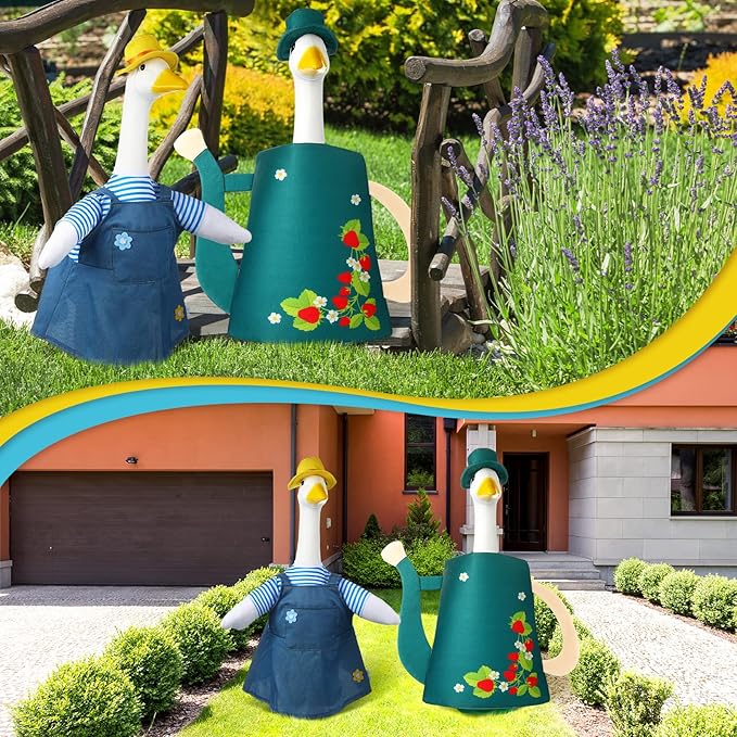 Frienda 2 Set Garden Porch Goose Outfit Clothes for 23" High Cement or Plastic Goose, Garden Yard Cement Geese Duck Clothes Costume for Fall Halloween Outdoor Yard Patio Decor