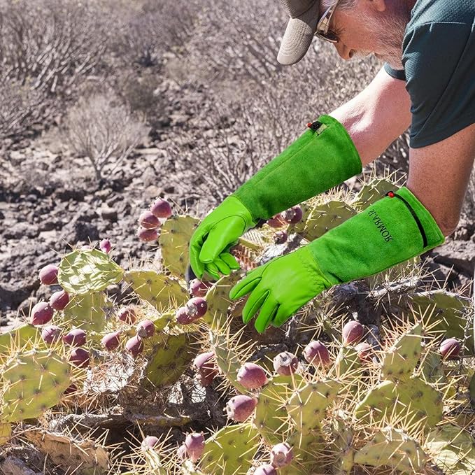 Long Gardening-Gloves Women/Men-Thorn proof Rose Pruning Heavy Duty Gauntlet-L