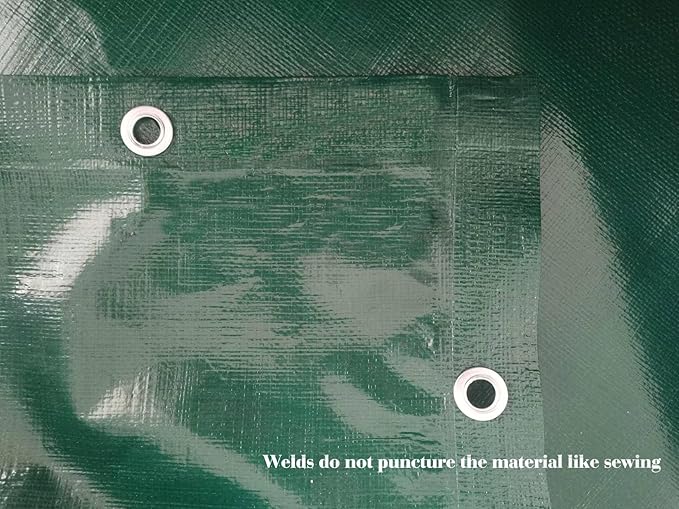 Rutile 12 x 20 FT Carport Replacement Cover, Heavy Duty Car Tarp Canopy Tent Replacement Top w/Ball Bungees Green (Only Top Cover, Frame is not Included)