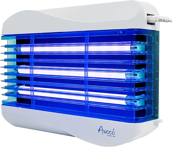 Awoco LED 15W 100V-240V Wall Mount Sticky Fly Trap Lamp XL 78” Extra Long Power Cord with 3 LED UV Bulb for Capturing Flies, Mosquitoes, Moths and Flying Insects (Fly Trap XL)