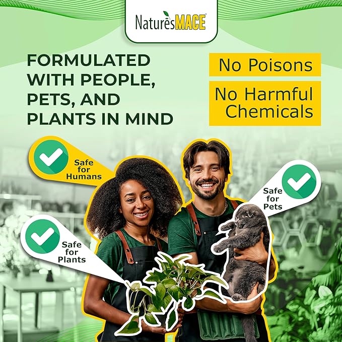 Nature’s MACE Outdoor Pest Repellent Spray – Kills & Repels Multiple Insect Types – Treats Lawns, Shrubs, and Patios – Safe for Family, Pets, and Plants – Essential Oil Formula with Fresh Scent – 40oz