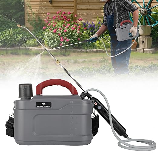 2 Gallon Battery Powered Garden Sprayer Pump Sprayer with USB Rechargeable Handle, Retractable Wand, Adjustable Strap Electric Weed Sprayer for Lawn, Garden, Yard